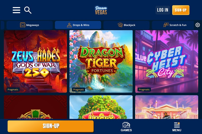 Dream Vegas Main Page