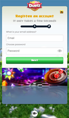 Duelz Registration Step 1