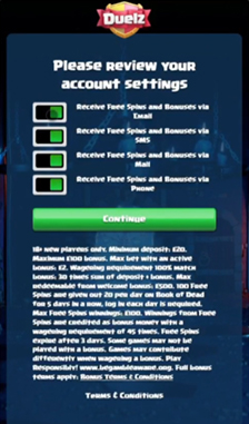Duelz Registration Step 3