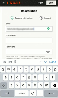 Fitzdares Registration Step 2