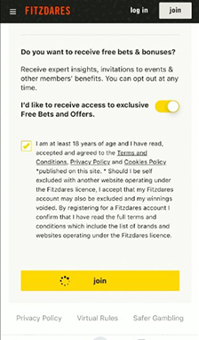 Fitzdares Registration Step 3