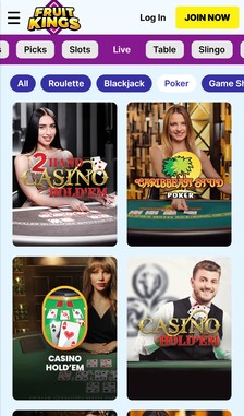 FruitKings Poker Overview
