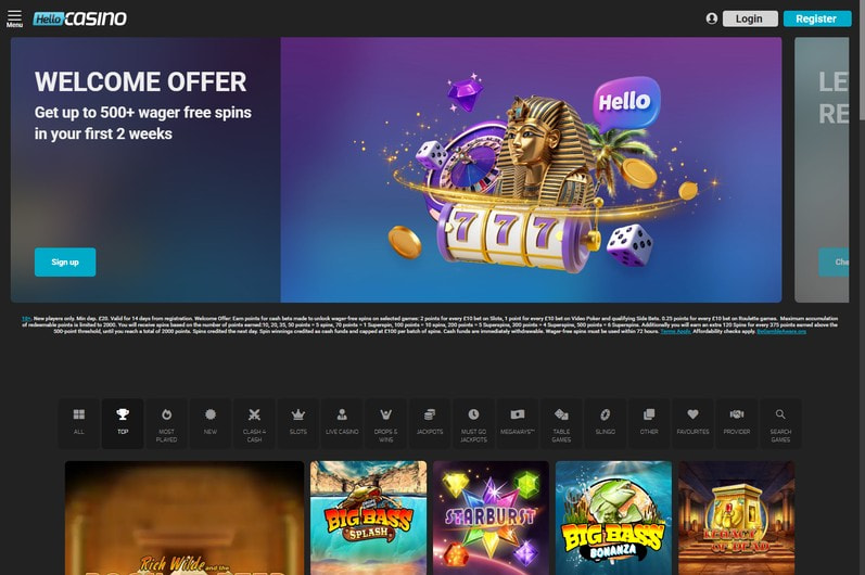 Hello Casino Homepage