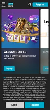 Hello Casino Mobile View