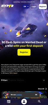 Hyper Casino Mobile View