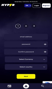 Hyper Casino Registration Step 2