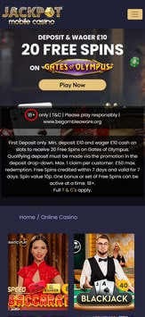 Jackpot Mobile Mobile View