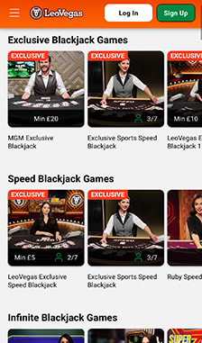 LeoVegas Blackjack Overview
