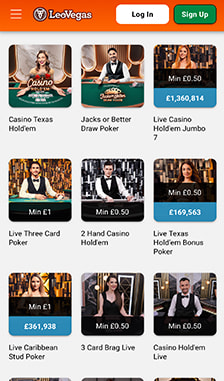 LeoVegas Poker Overview