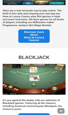 Luxury Casino Blackjack Overview