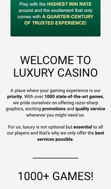 Luxury Casino Games Overview