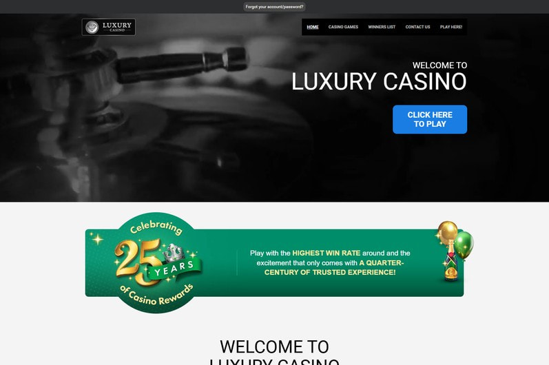 Luxury Casino Homepage