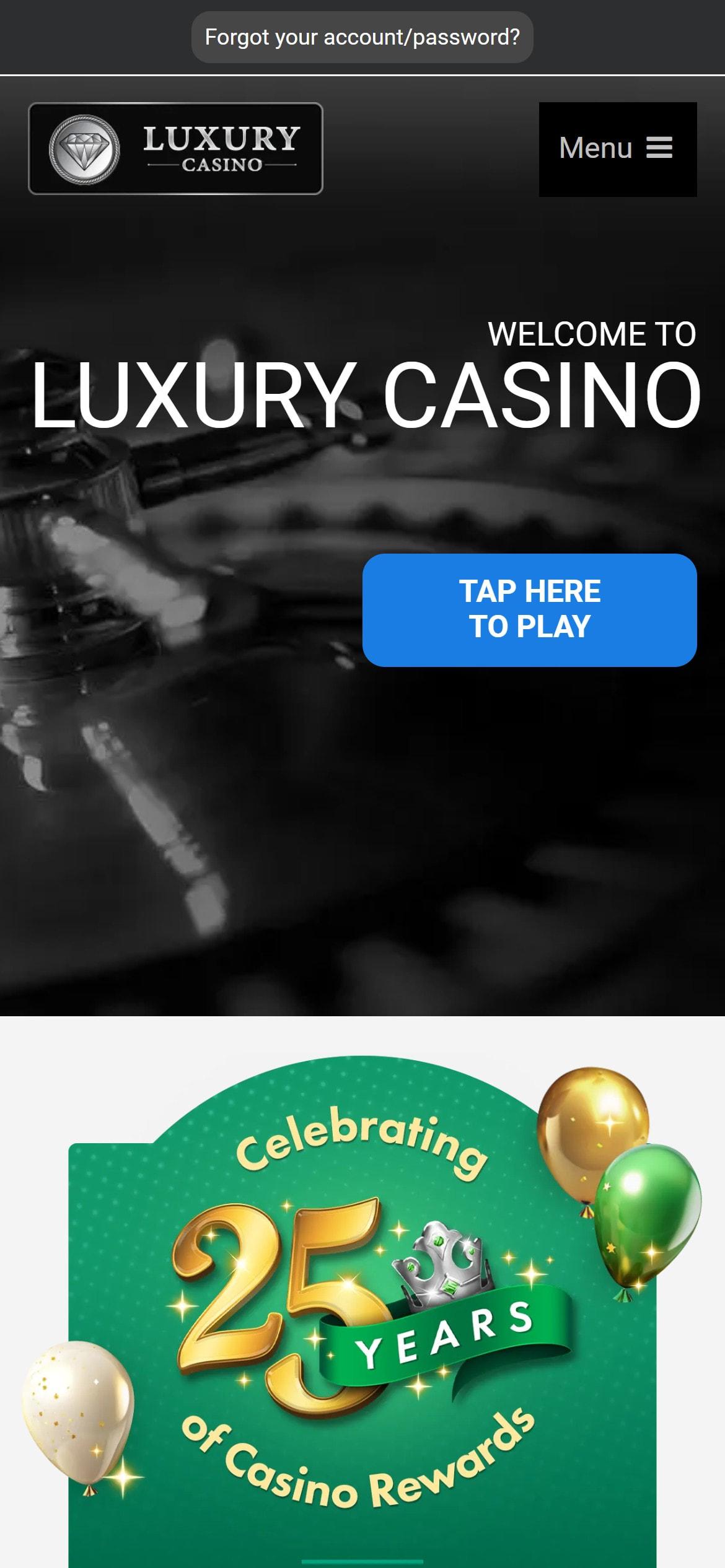 Luxury Casino Registration Step 1