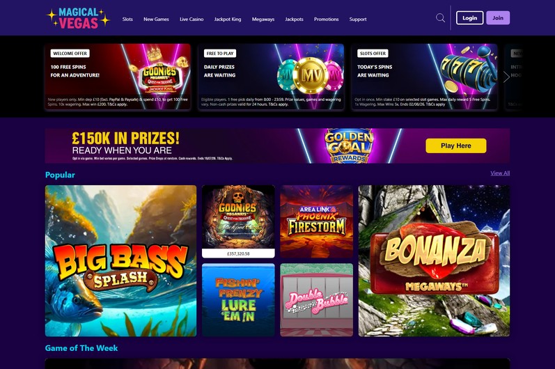 Magical Vegas Homepage