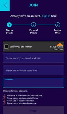 Magical Vegas Registration Step 3
