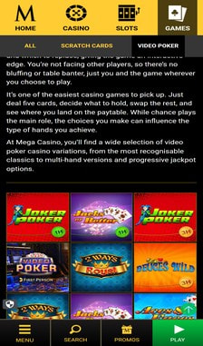 Mega Casino Poker Overview