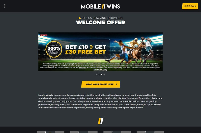 Mobile Wins Homepage