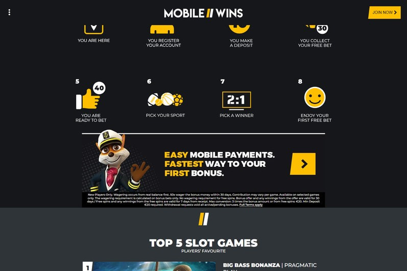 Mobile Wins Main Page