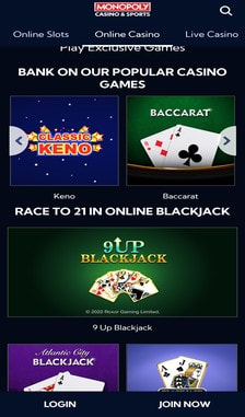 Monopoly Casino Blackjack Overview