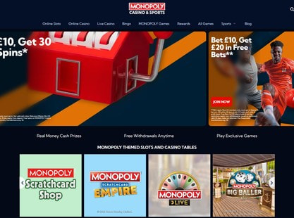 Monopoly Casino Desktop View