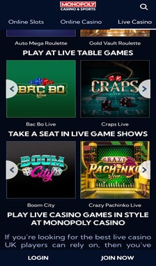 Monopoly Casino Live Table Games Overview
