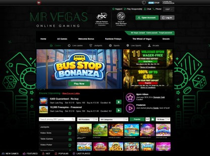 Mr Vegas Desktop View