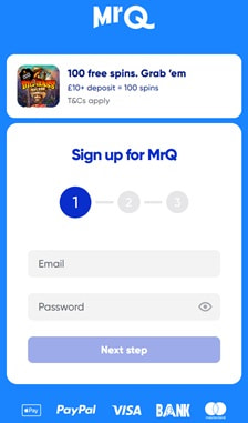 MrQ Registration Step 1