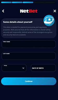 NetBet Registration Step 2
