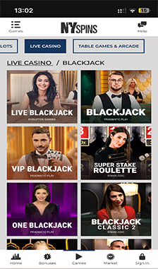 NYSpins Blackjack Overview