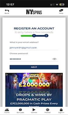 NYSpins Registration Step 2