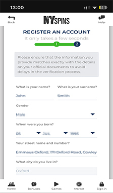 NYSpins Registration Step 3