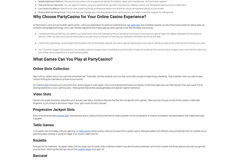 PartyCasino Main Page