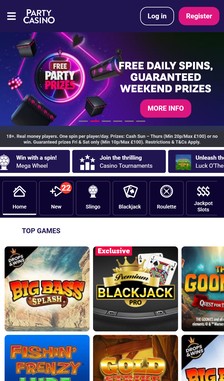 PartyCasino User Experience on Site