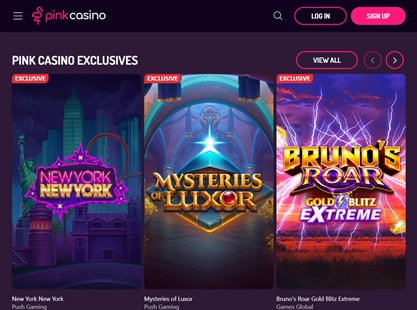 Pink Casino Desktop View