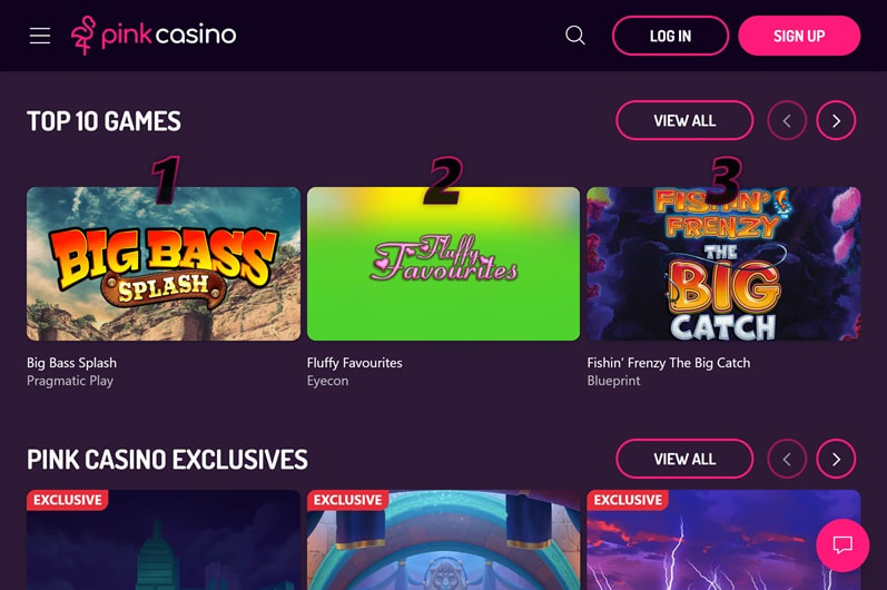 Pink Casino Main Page