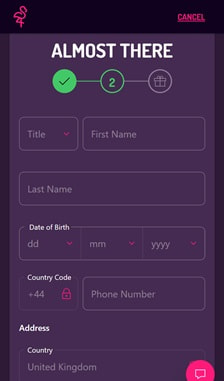 Pink Casino Registration Step 2