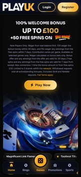 PlayUK Mobile View