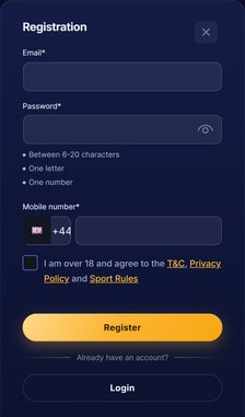 PlayUK Registration Step 2