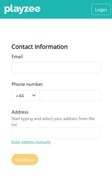Playzee Registration Step 2