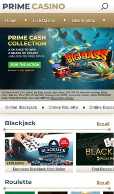 Prime Casino Blackjack Overview