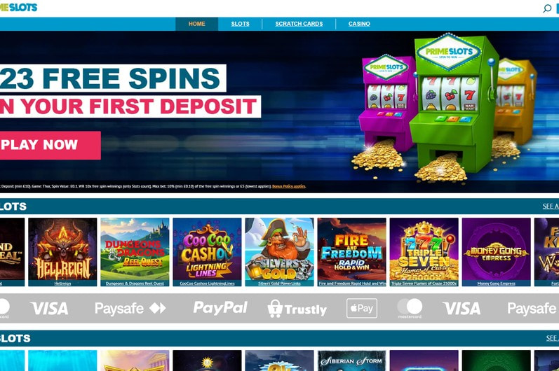 Prime Slots Homepage