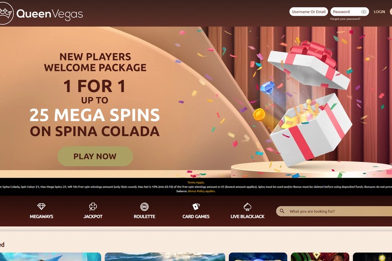 Queen Vegas Homepage