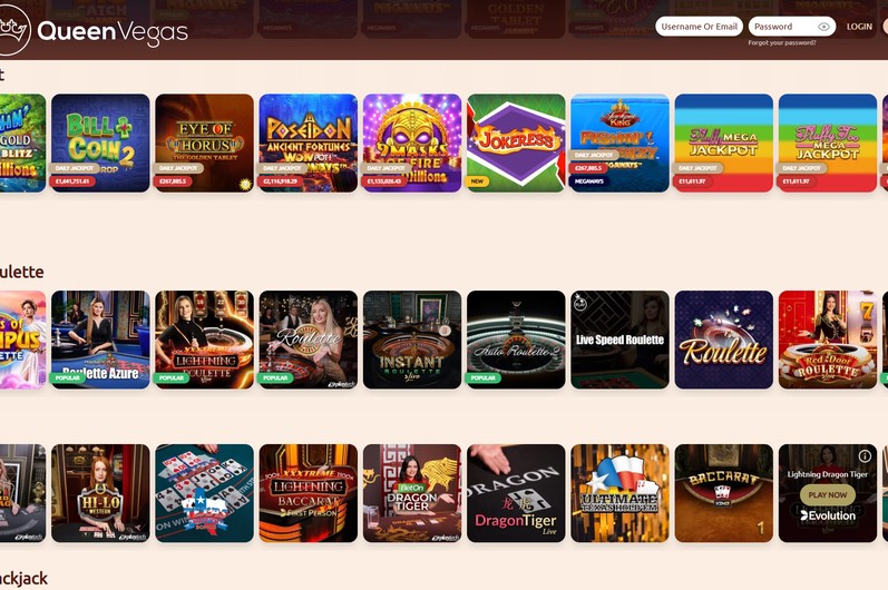 Queen Vegas Main Page
