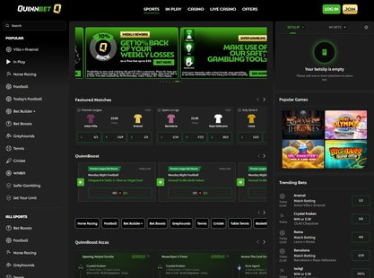 QuinnBet Desktop View