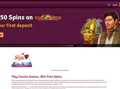 Simba Games Desktop View