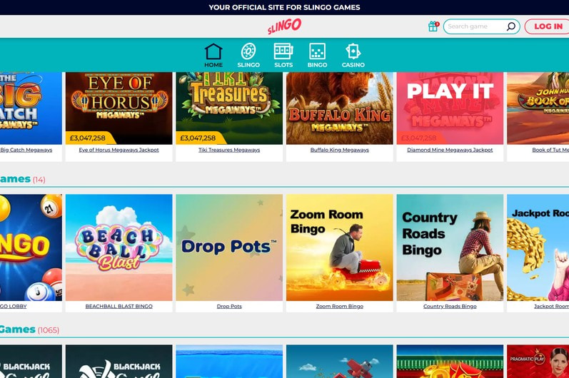 Slingo Main Page