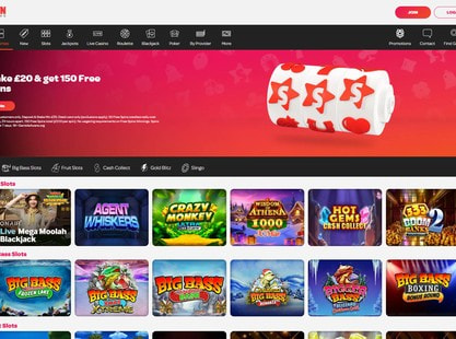 Spin Casino Desktop View