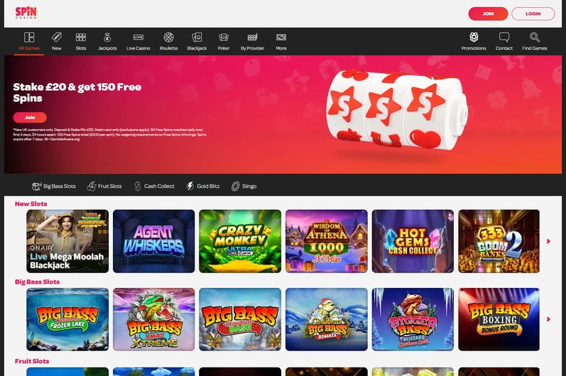 Spin Casino Homepage