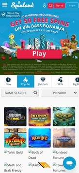 Spinland Mobile View