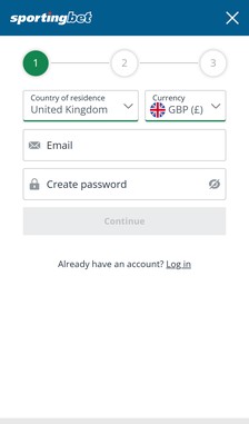 Sportingbet Registration Step 2